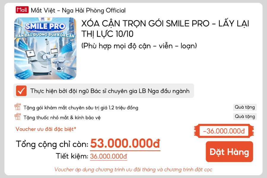 Bảng giá xóa cận tháng 11: Tạm biệt kính cận – Nâng tầm thị lực cùng ưu đãi Smile Pro