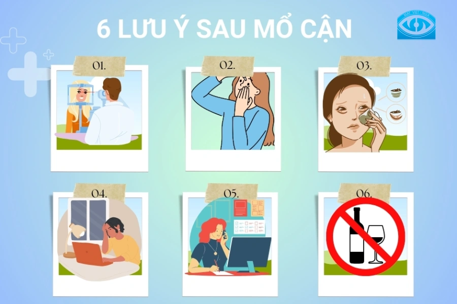 Infographic: Những lưu ý sau mổ cận giúp bạn có đôi mắt sáng khỏe