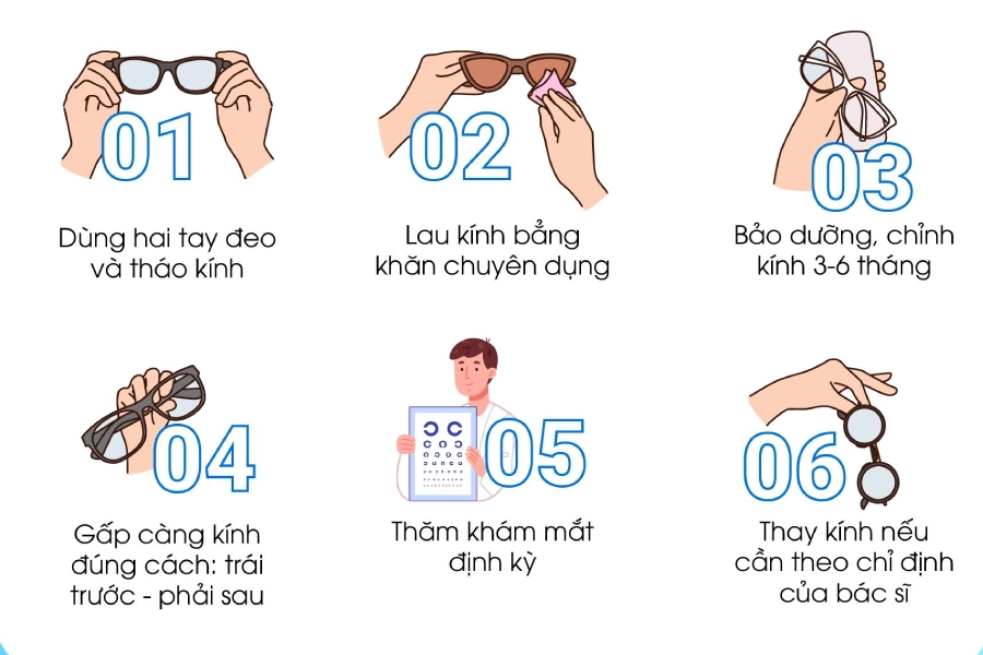 Ghi nhớ 6 nguyên tắc để chăm sóc kính gọng đúng cách